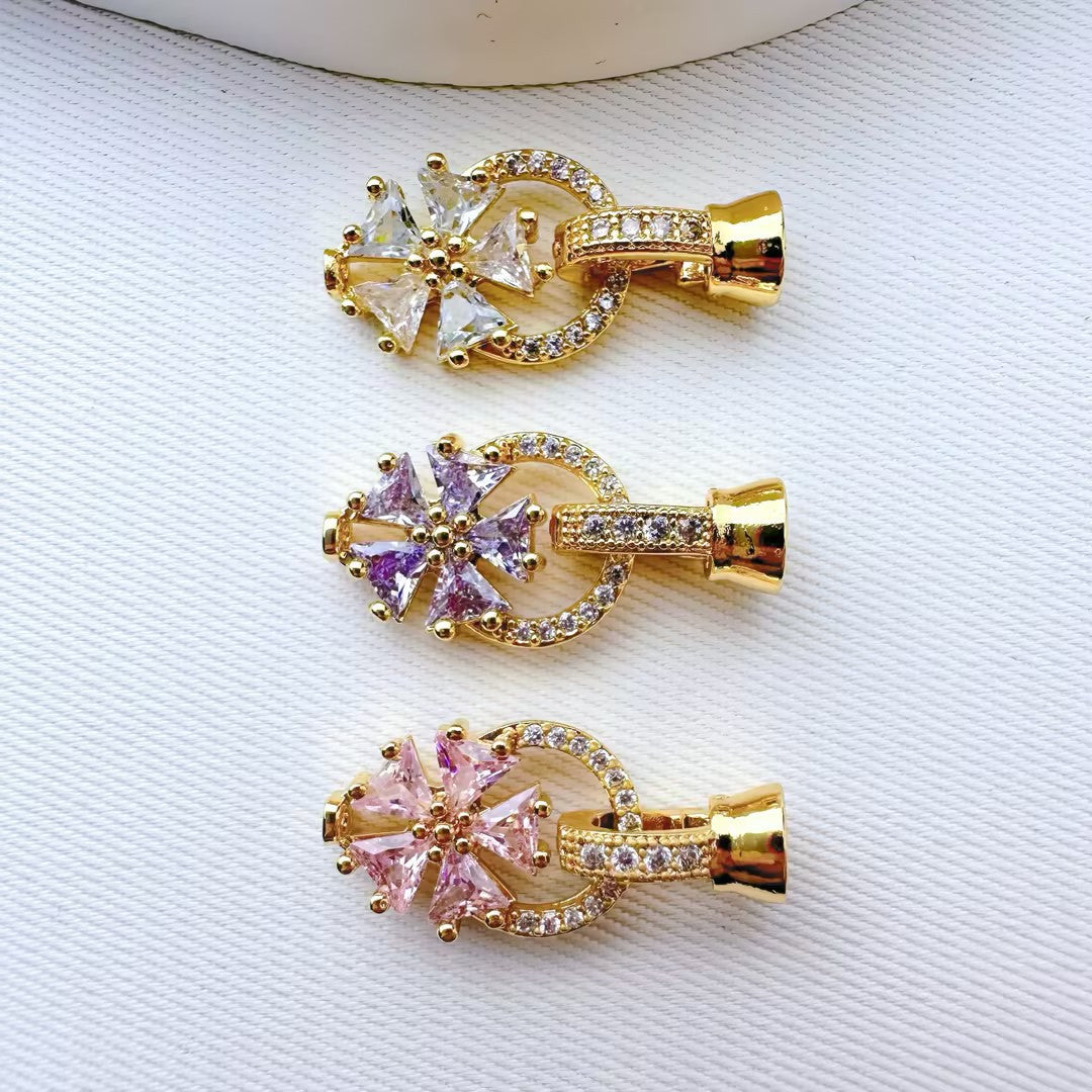 CZ-Set Flower Single Clasp