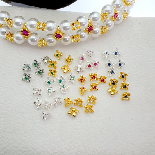 (20pcs)Plated Osmanthus Flower Pendant Bead Cap