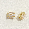 (5pcs)CZs Rectangle Spacer
