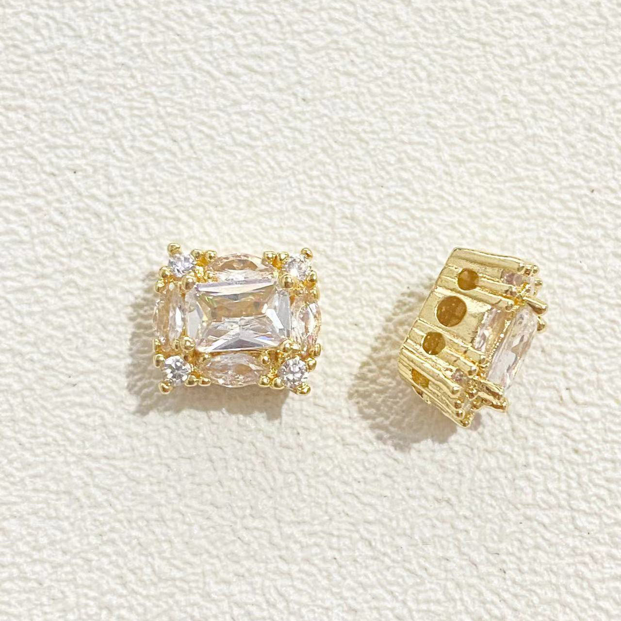 CZs Rectangle Spacer-5pcs