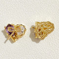 (5pcs)CZs Heart & Bow Spacer