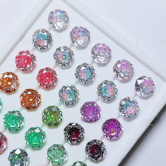 5A Octagonal Rose Cut Sandwich Loose CZ Stone - 2pcs