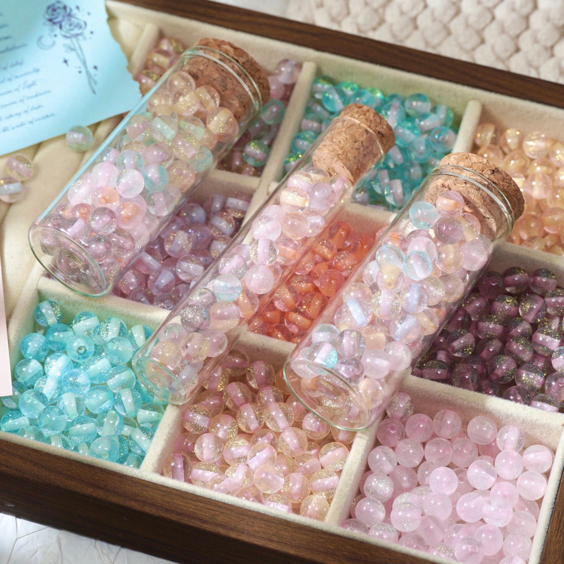 (50pcs) 8mm Resin Sugar-Coated Beads ¨C Starry Fine Sparkle