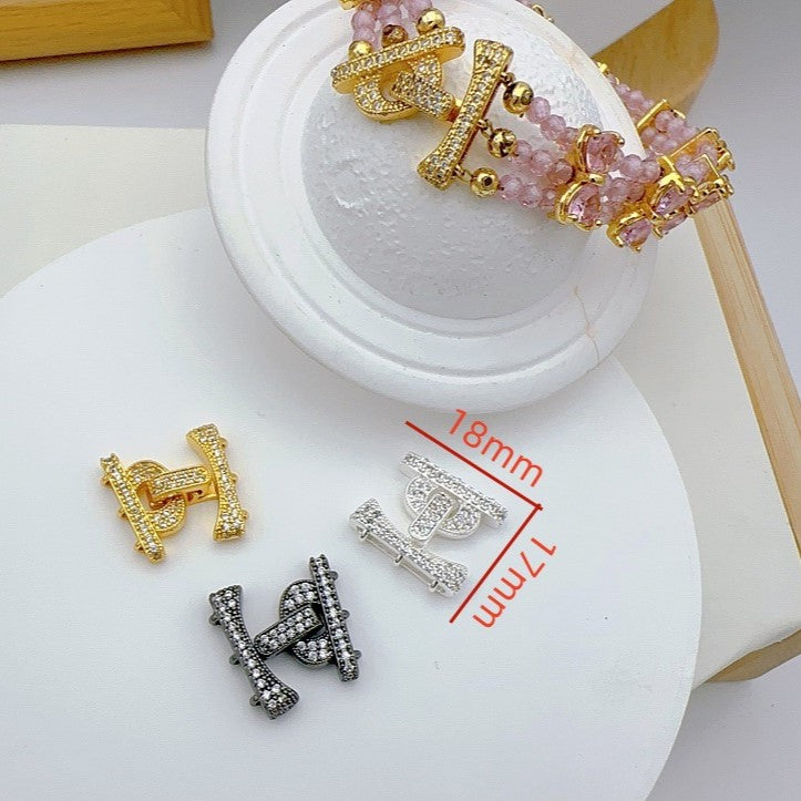 3-Row Gold Plated Clasp for Multi-Strand Jewelry