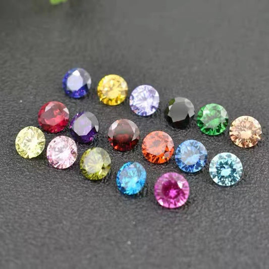 5A 0.8-2.7mm Round Point Cut Loose CZ Stone - 1000pcs