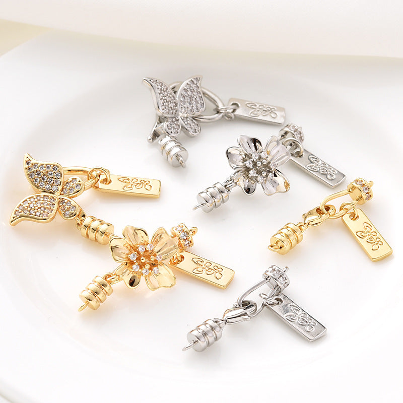 (2pcs)Lobster Clasp Set with Buttefly