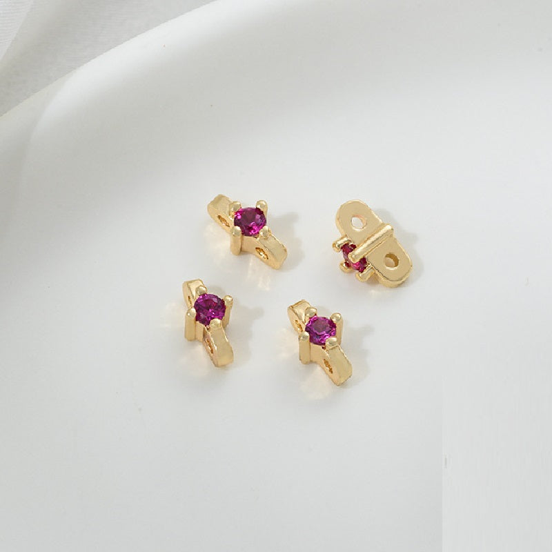 (10pcs)Double Hole Spacer with Zircon