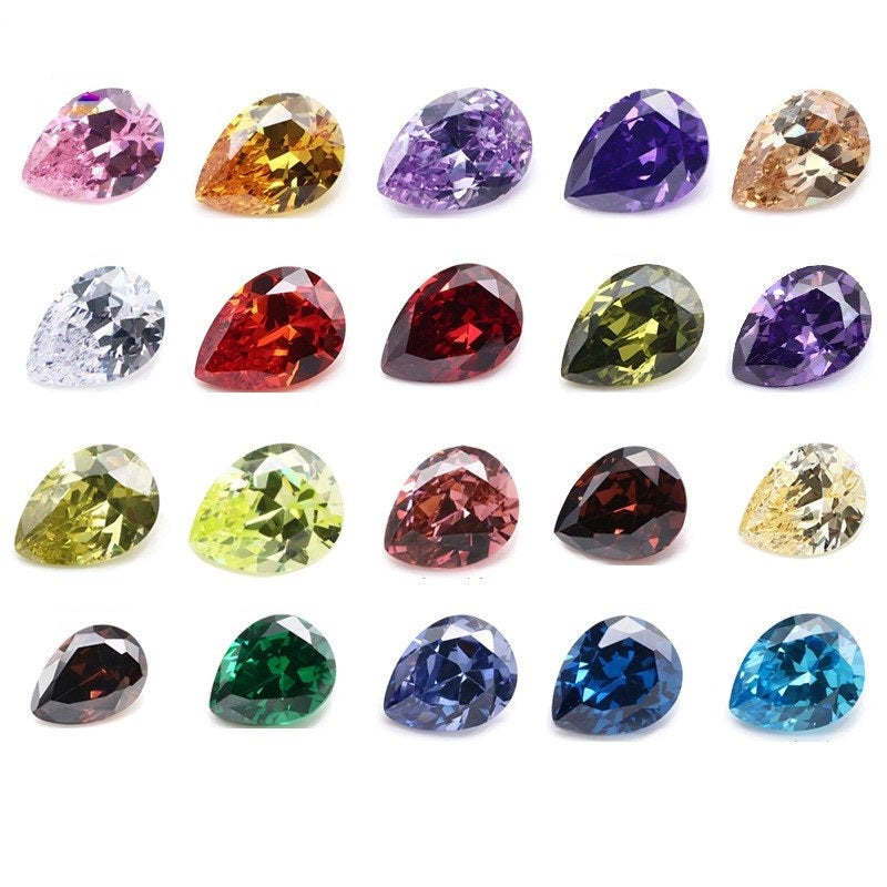 5A Pear Shape Loose CZ Stone - Bulk