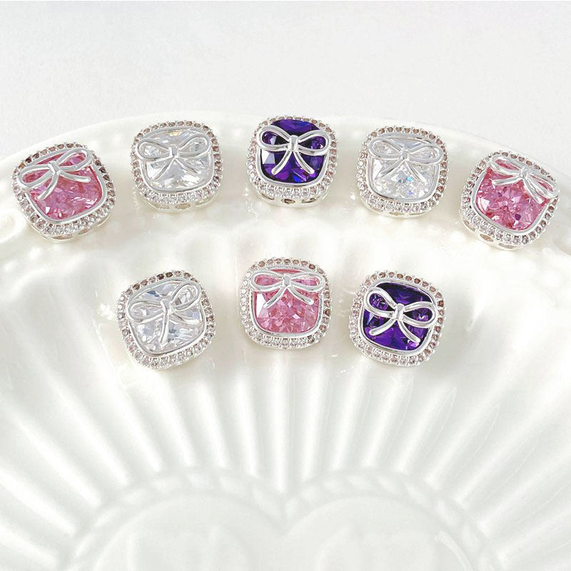 Multi-hole Cube Sugar Bow Spacer Bead