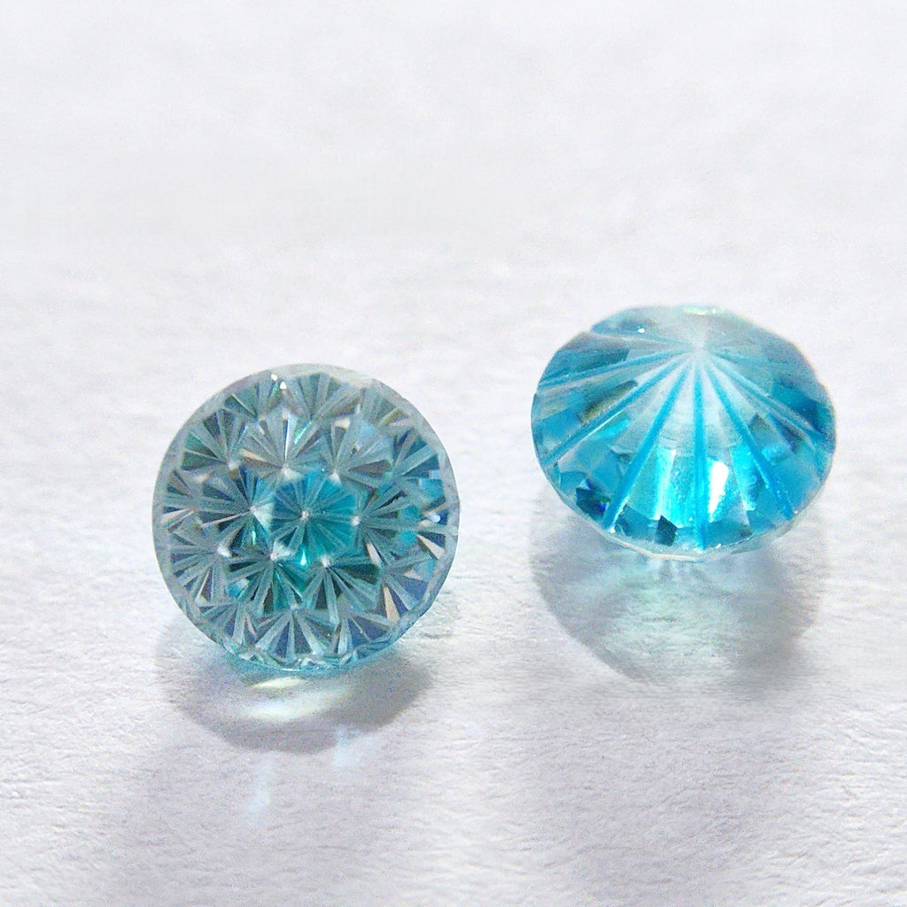 5A 4mm Round Flame Cut Loose CZ Stone - 2pcs