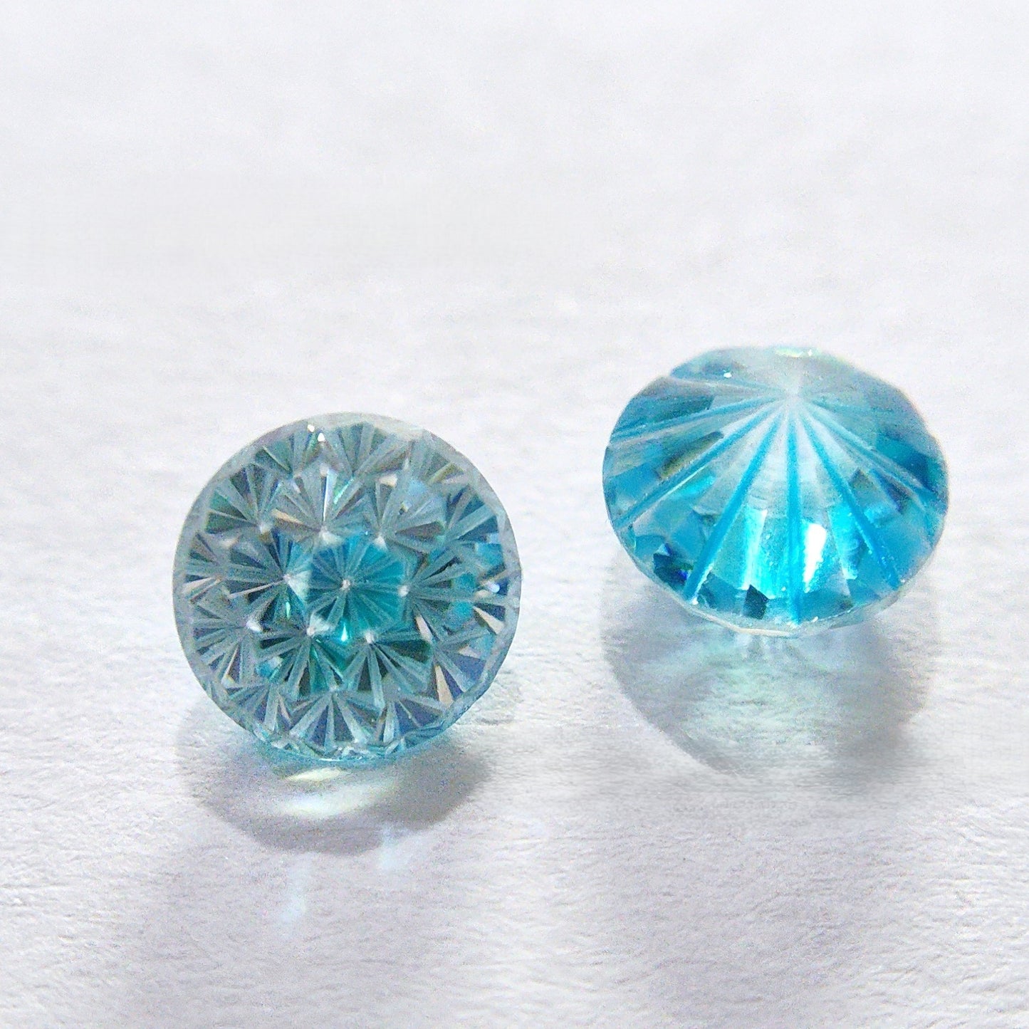 5A 4mm Round Flame Cut Loose CZ Stone - 2pcs