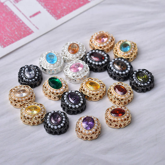 Round CZ Spacer with Pearl