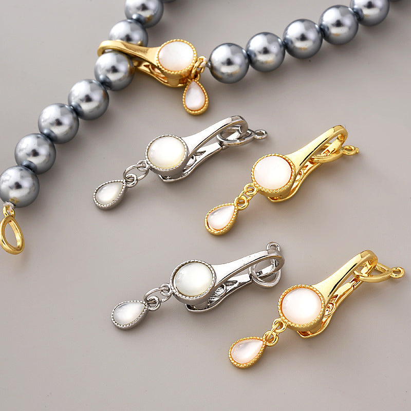 Round Shell Clasp Set - 2pcs
