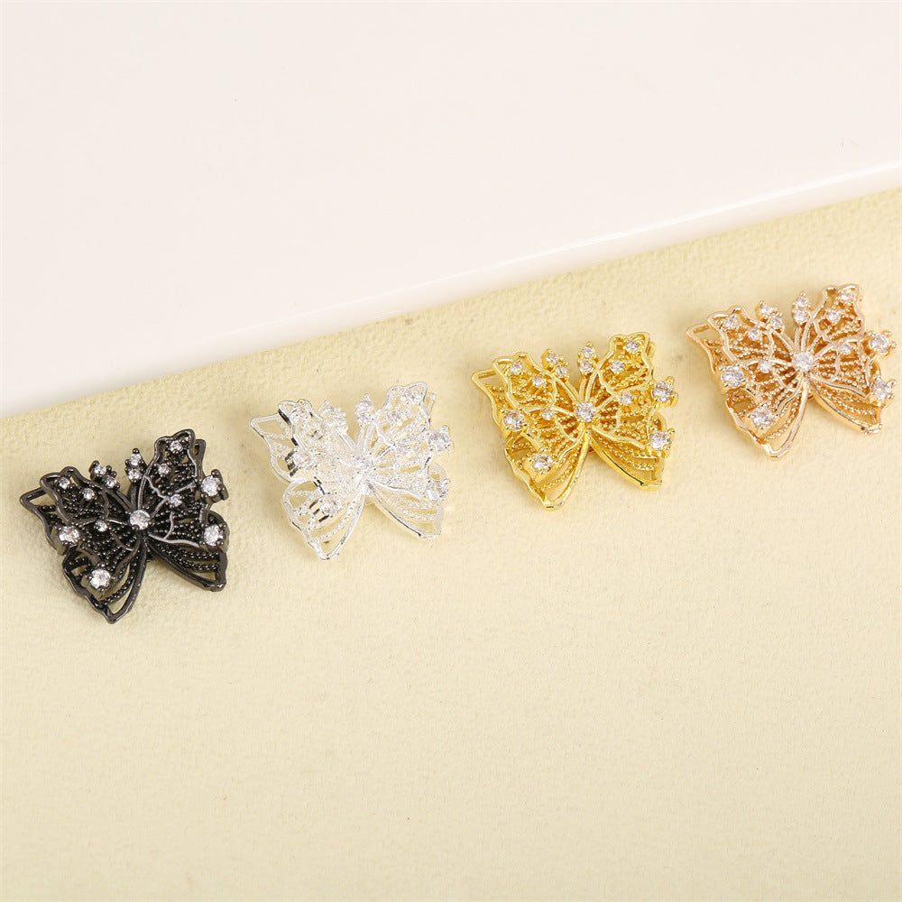 (10pcs)3D Butterfly with Zircon Spacer