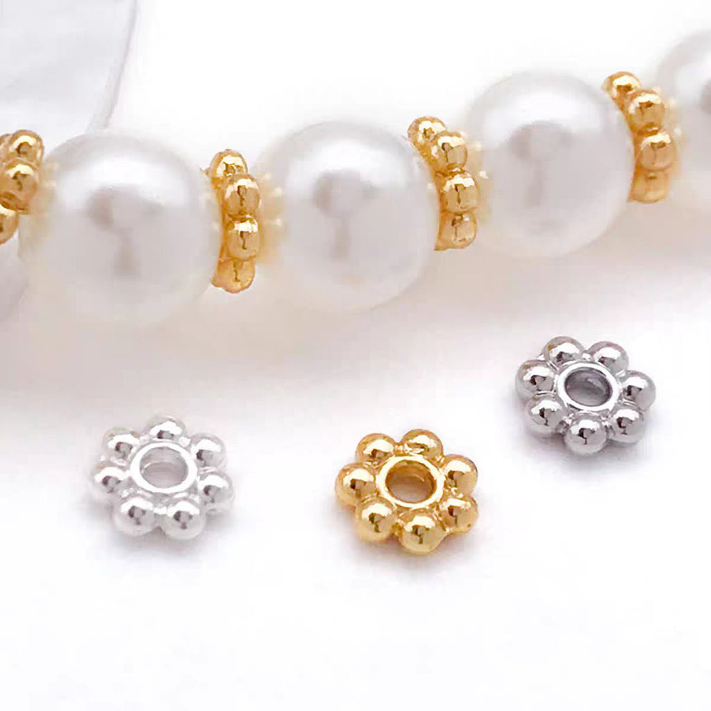 100pcs Gold-Plated Copper Flower Bead Cap / Spacer Bead