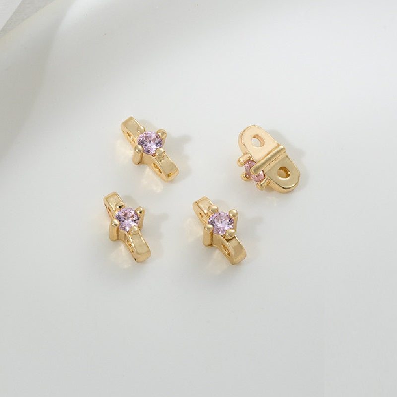 (10pcs)Double Hole Spacer with Zircon