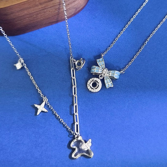 925 Sterling Silver Good Luck Horse Necklace Mount for 4mm Round Natural White Crystal DIY