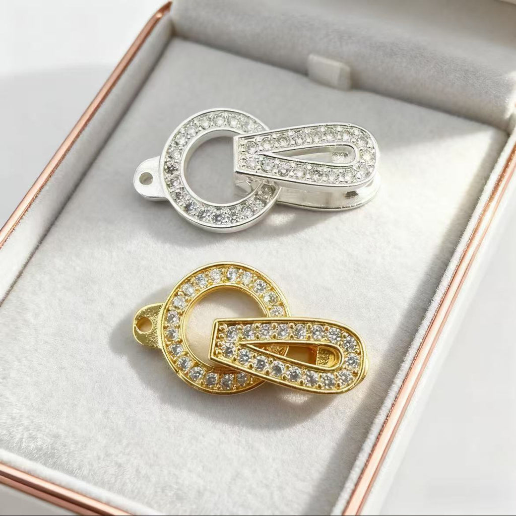Round CZs Clasp Set - 2pcs