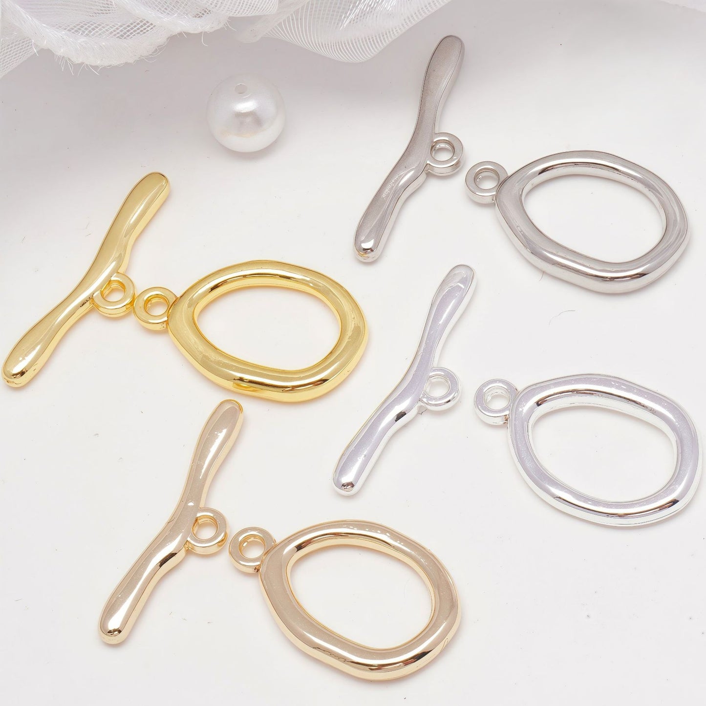 Tarnish-Resistant Oval OT Toggle-10pcs