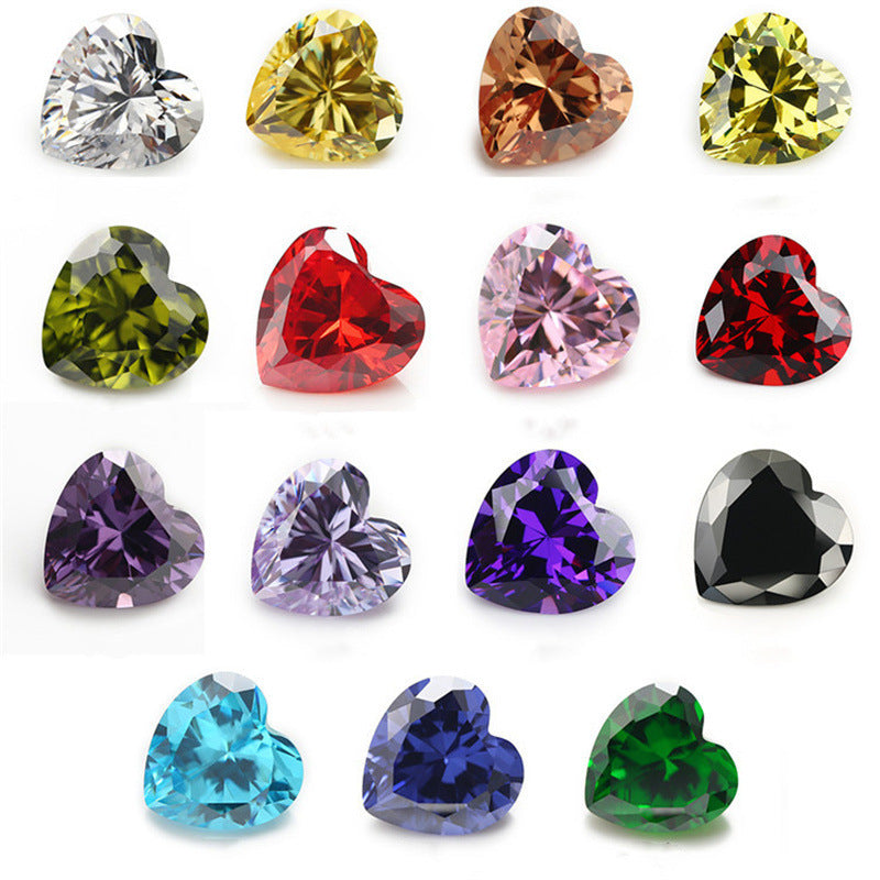 5A 3-20mm Heart Point Cut Loose CZ Stone - Bulk