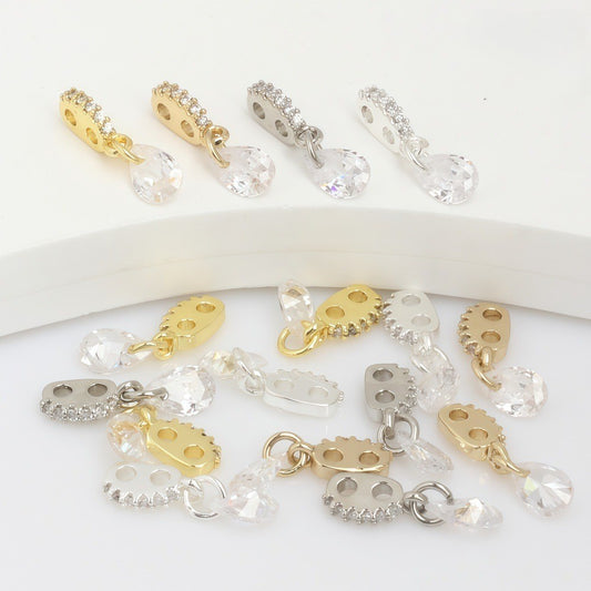 Snout / Pig Nose Double-Row Teardrop CZ Spacer