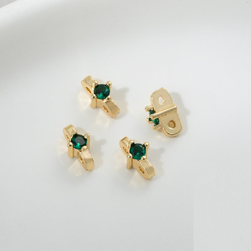 (10pcs)Double Hole Spacer with Zircon