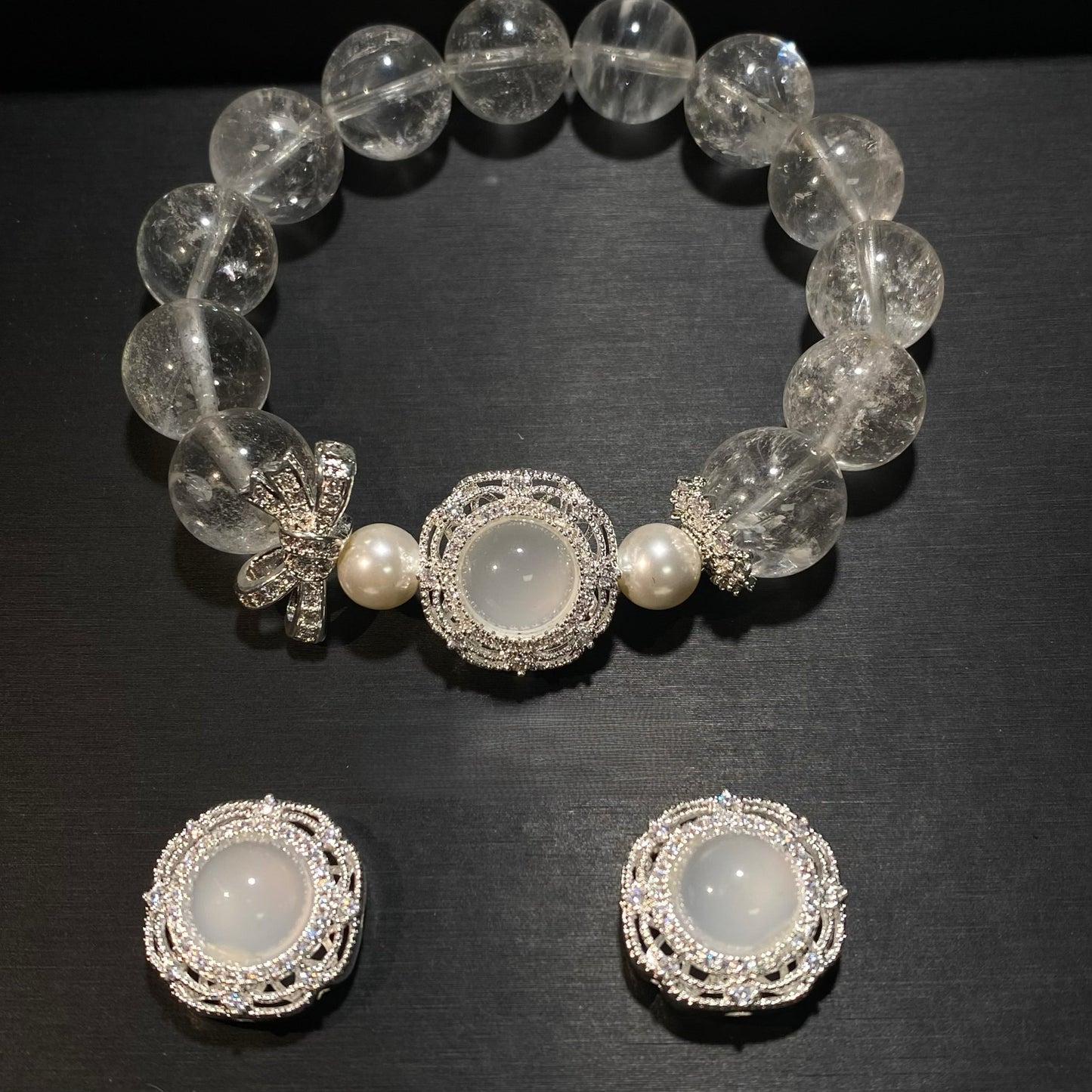 CZ Delicate Glass Bead Cap / Spacer