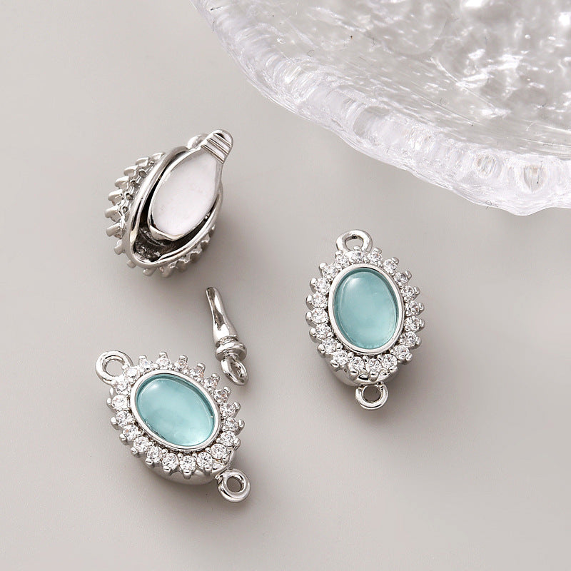 Aquamarine Clasp Set - 2pcs