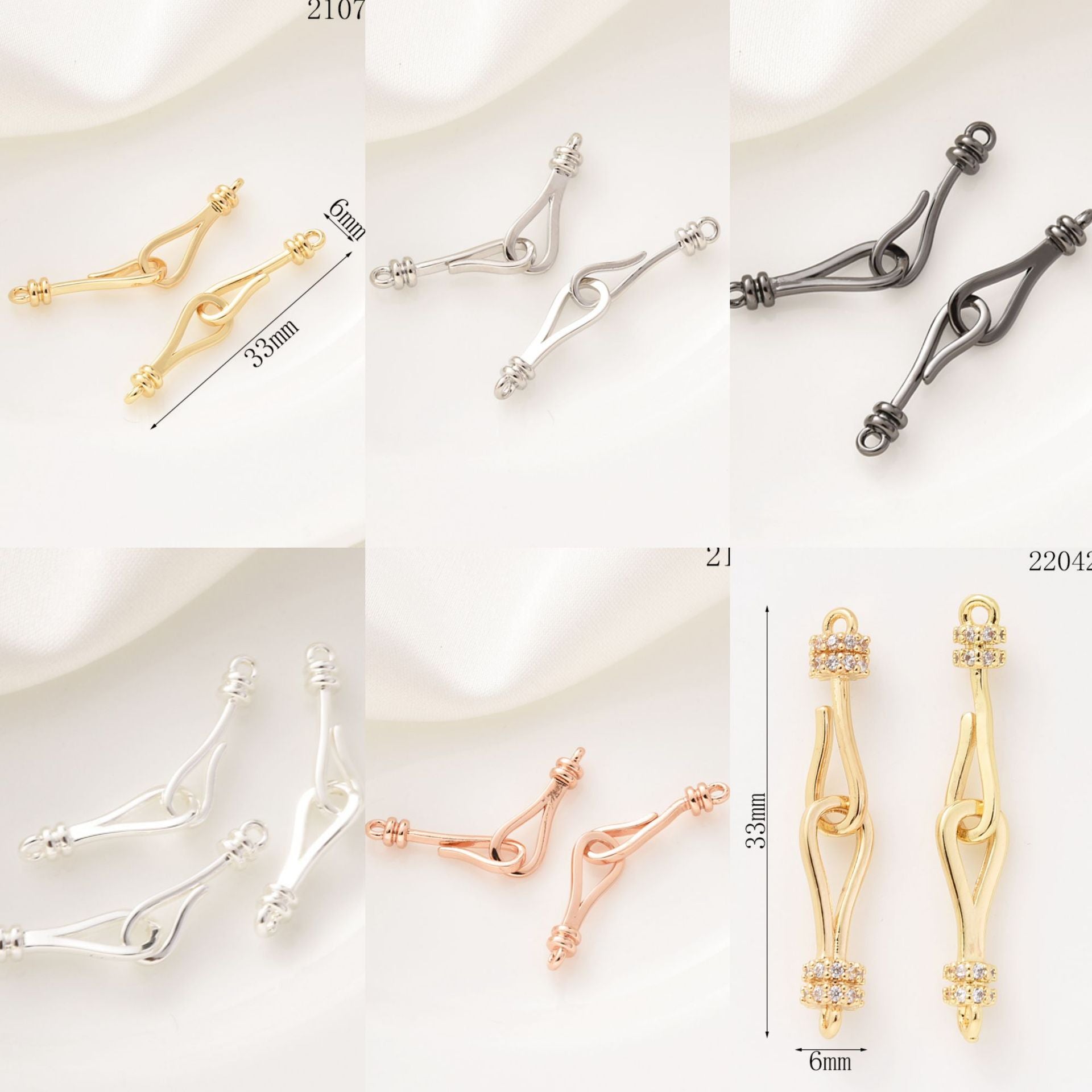 Hook-shape Clasp Set - 2pcs