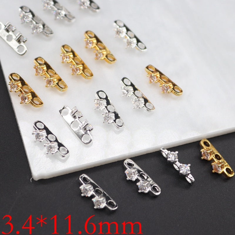 10pcs Three-Row Bracelet Connector Clasp Spacer Bars