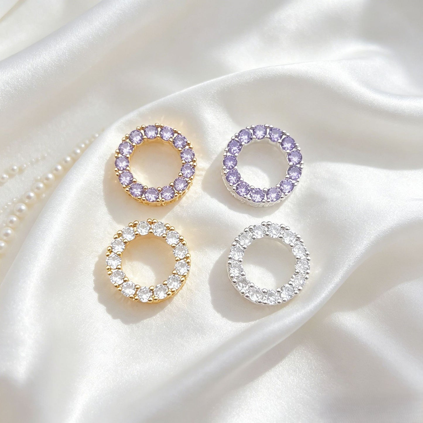 (2pcs)Gold-Plated 8mm Bead Frame / Bead Cap