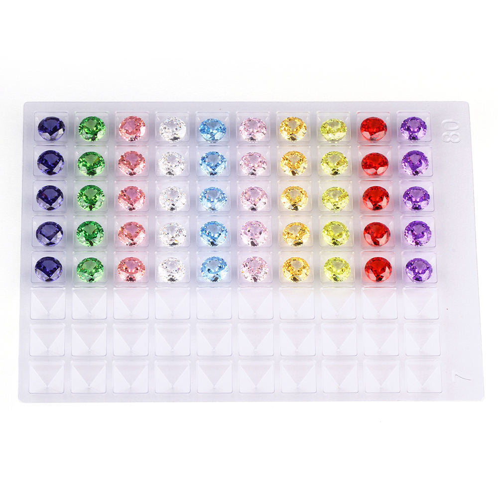 5A 4-12mm Round Glacial Shard Cut Loose CZ Stone - 1pcs