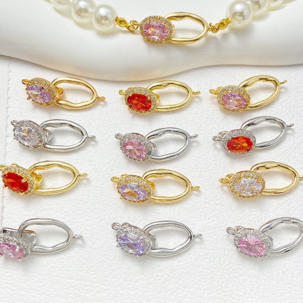 Tarnish-Resistant Figure-8 Baroque Oval CZ Clasp