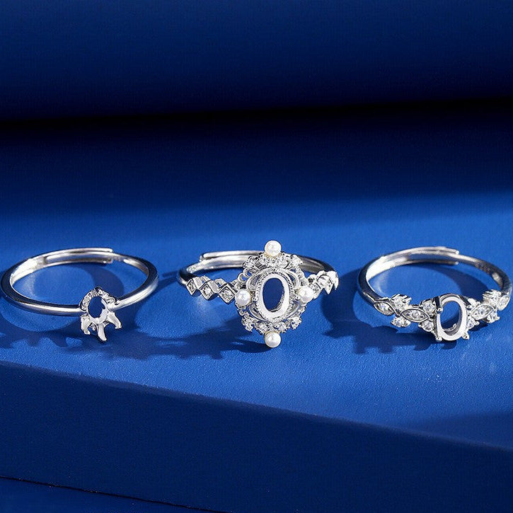 925 Sterling Silver Ring Mount for 4x6mm Oval Diamond