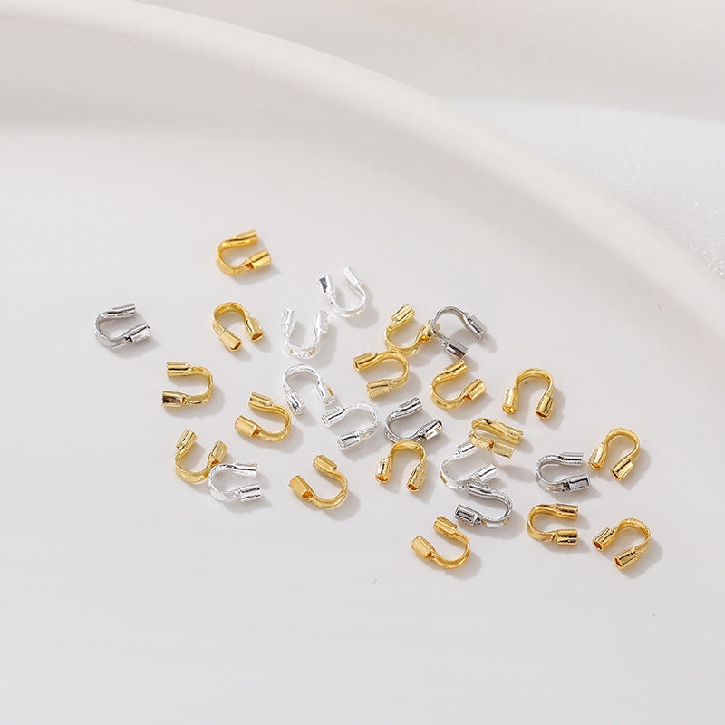 100pcs 4.5mm Plated Brass Wire Guardians, U Shape Thread Protectors