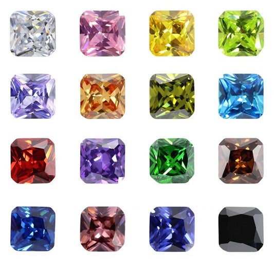 5A 3-20mm Square & Cushion Cut Loose CZ Stone - Bulk