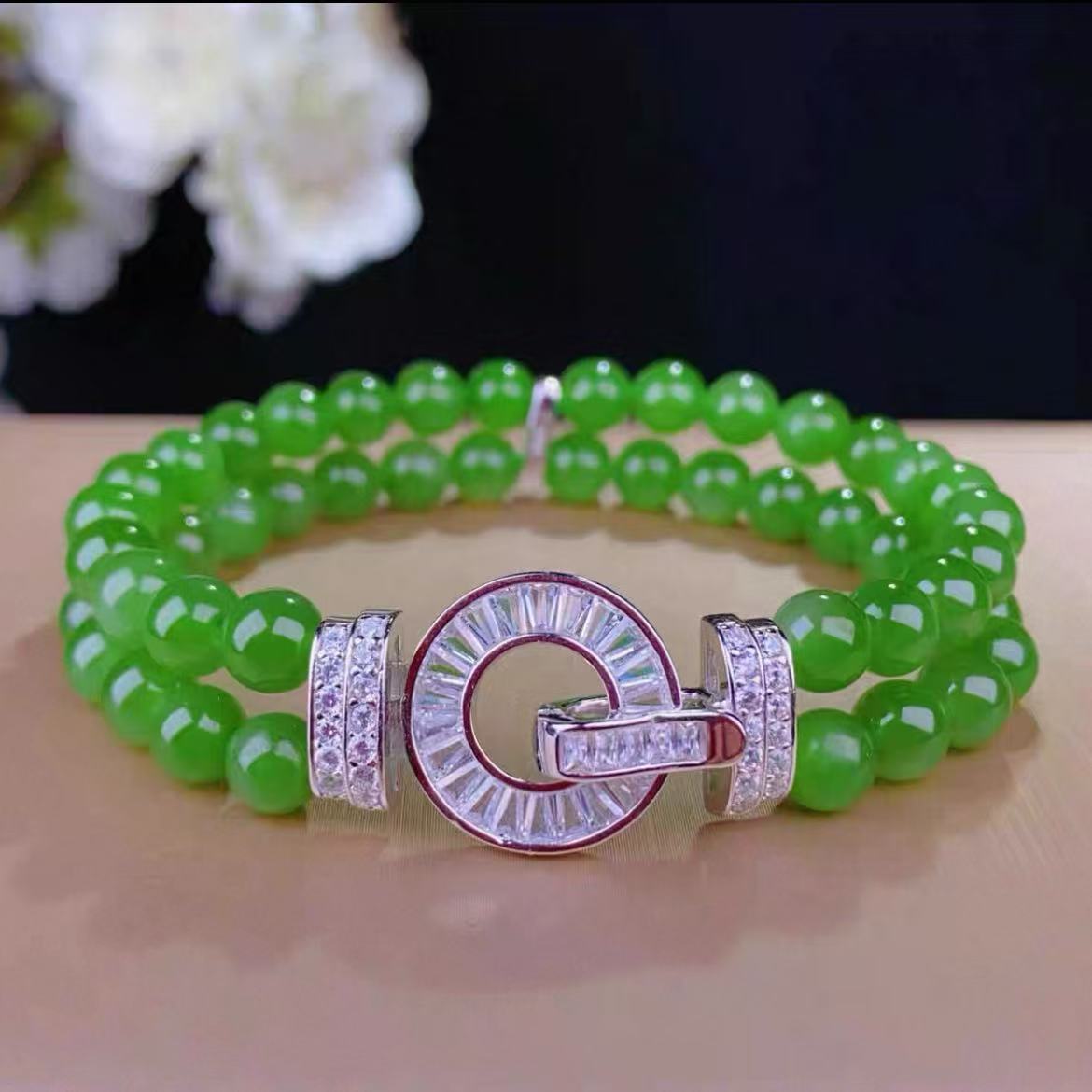 Paved Clasp with T-Square Colored Zirconia