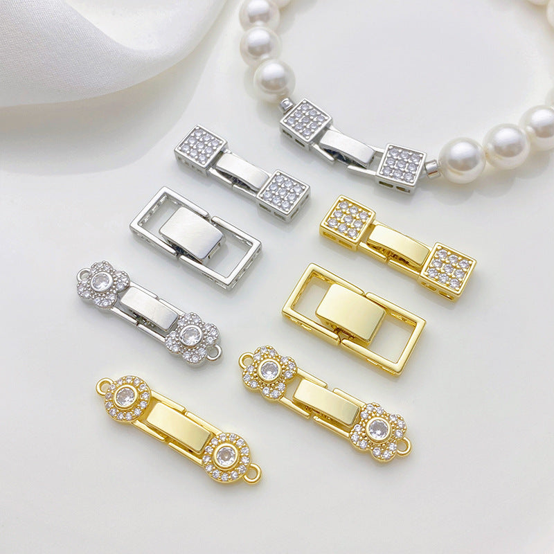 Floral Zircon Watch Closure Connector