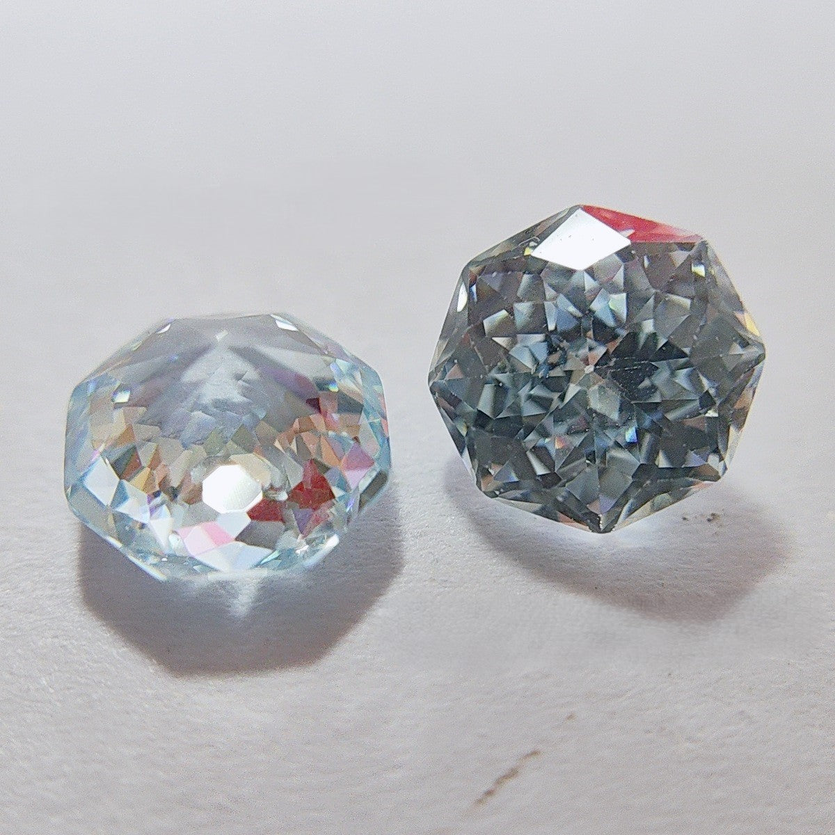 5A 6-8mm Octagonal Bouquet Cut Loose CZ Stone - 2pcs