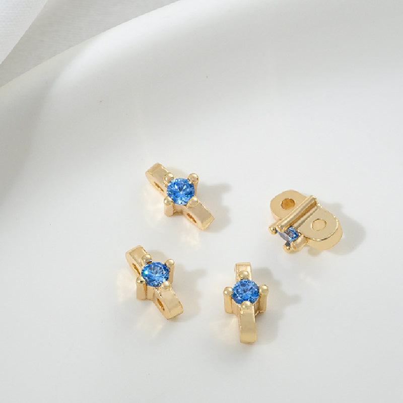 (10pcs)Double Hole Spacer with Zircon