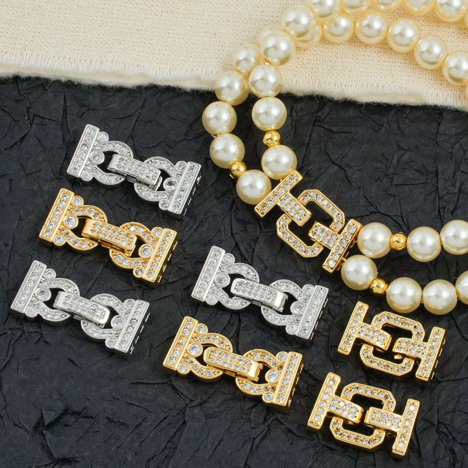 Multi-Row Gold-Filled CZ Connector/Closure