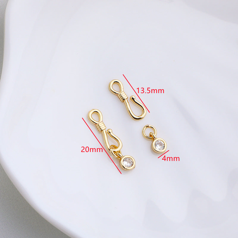 S-shape Clasp with Small Zircon-5pcs