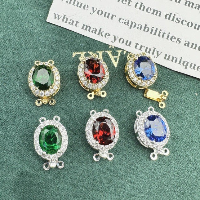 Double-Row Toggle Clasp with Oval CZ