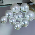 Half-Dome Flatback Pearl - High-Luster, Round, Cold White