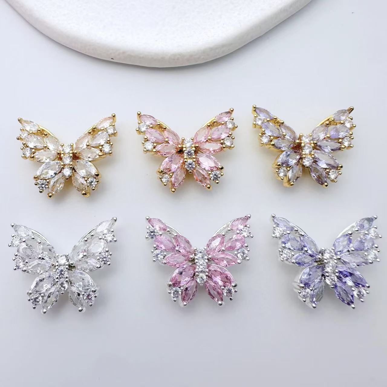 CZ Butterfly Pendant Spacer Bead
