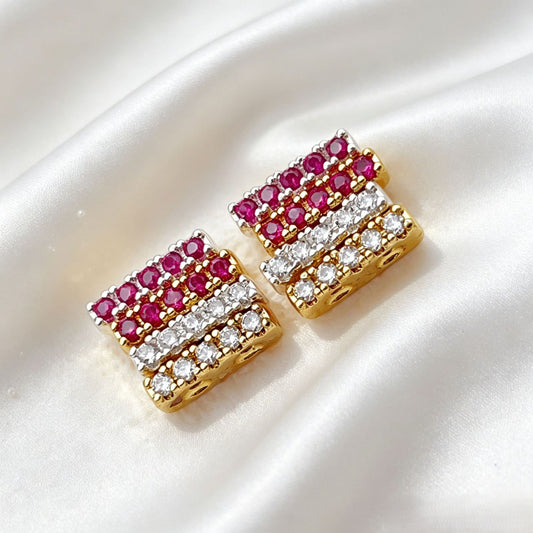 (10pcs)Plated Rectangular Double-Row Spacers