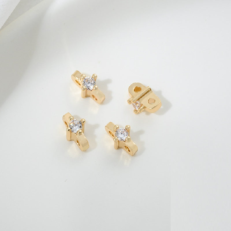 (10pcs)Double Hole Spacer with Zircon