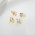 (10pcs)Double Hole Spacer with Zircon