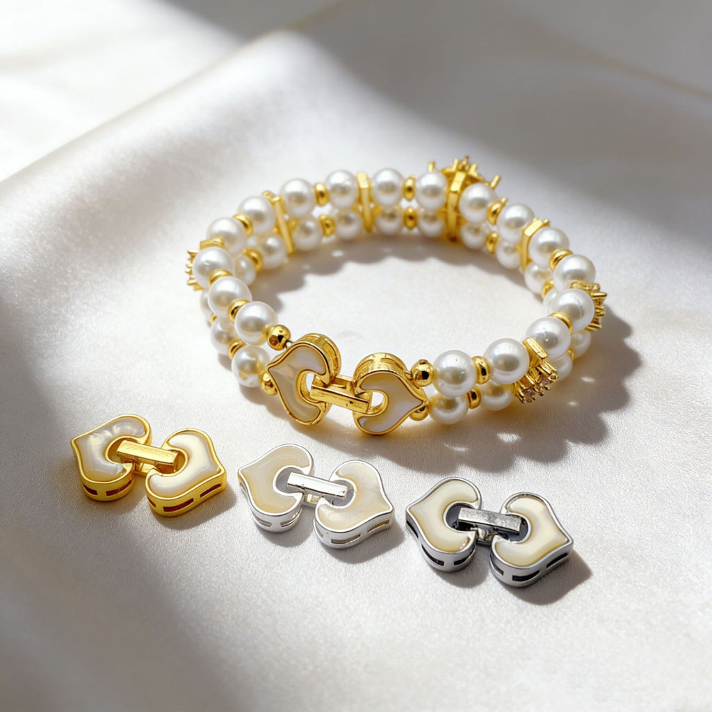 18K Gold Shell Heart Shape Jewelry Clasp