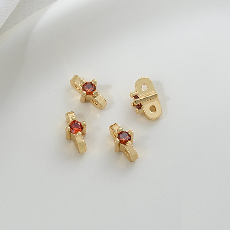 (10pcs)Double Hole Spacer with Zircon